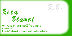 rita blumel business card